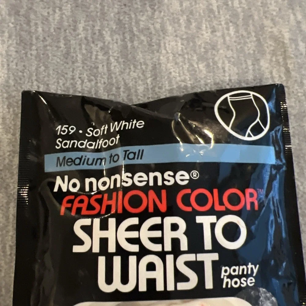 No Nonsense Fashion Color Sheer To Waist Pantyhose‎ Soft White Med-Tall #159 New